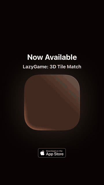 LazyGame 3D Tile Match release announcement gameplay animation